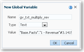 ORACLE BICG Global Variable