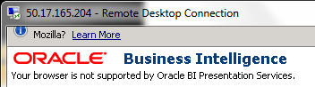 Oracle BI Presentation Services Browser Compatibility Firefox
